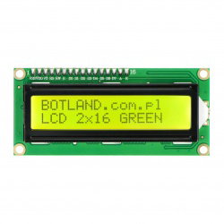 LCD Display 2x16 Zeichen grün mit Anschlüssen - justPi