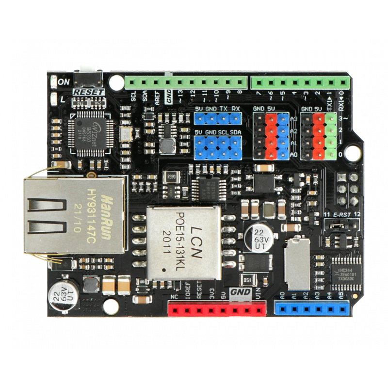 Ethernet- und PoE-Schild – W5500 – Ethernet- und PoE-Schild für