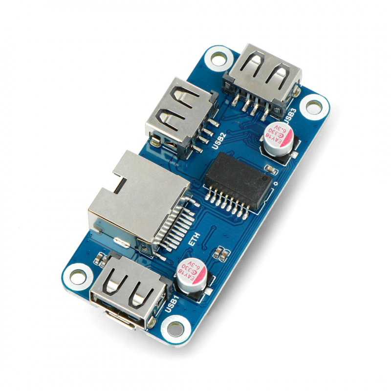 HUB Ethernet / USB (B) - 3xUSB 1xRJ45 Ethernet - Overlay für