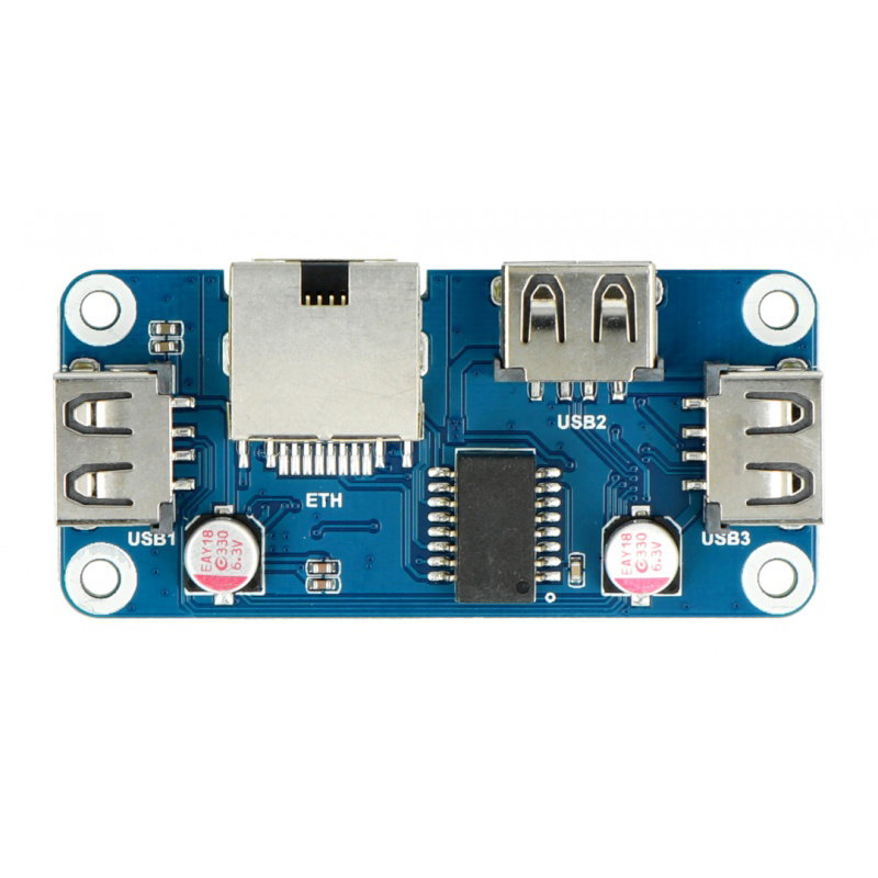 HUB Ethernet / USB (B) - 3xUSB 1xRJ45 Ethernet - Overlay für