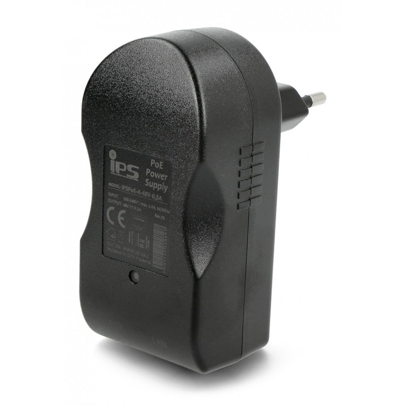IPS PoE Steckeradapter - RJ45 - 48V / 0,5A / 24W - schwarz