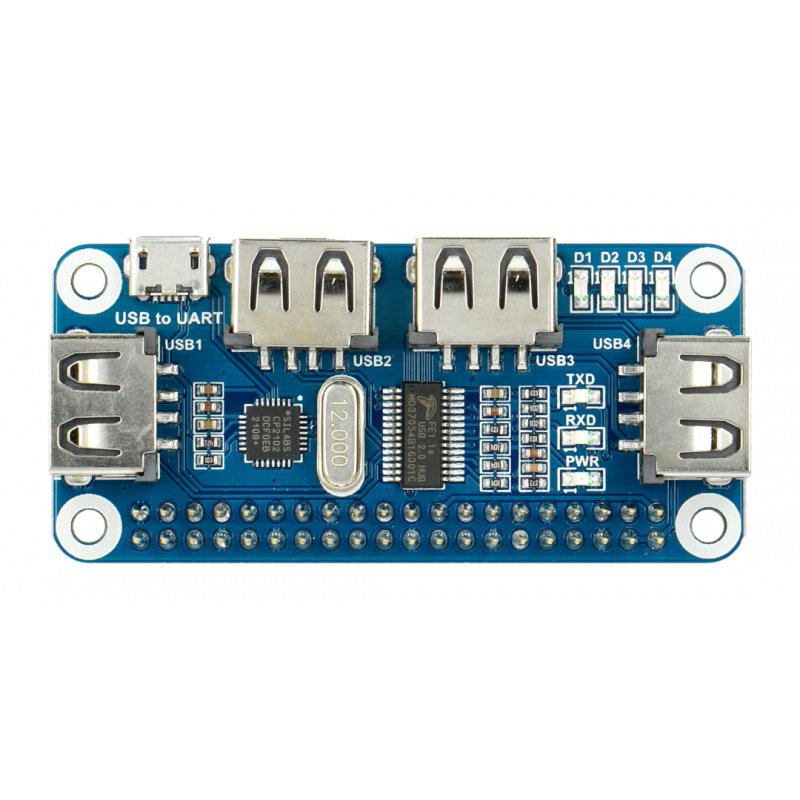 USB Hub Hat - Hub mit 4 Ports - Overlay für Raspberry Pi 4B /
