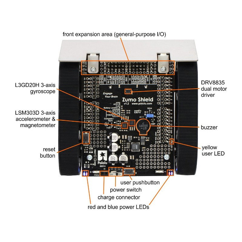 Zumo v1.2 - Minisumo-Roboter - KIT für Arduino