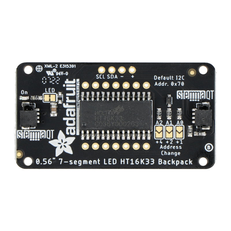 Adafruit 0,56 "4-stellige 7-Segment-Anzeige mit I2C-Rucksack -