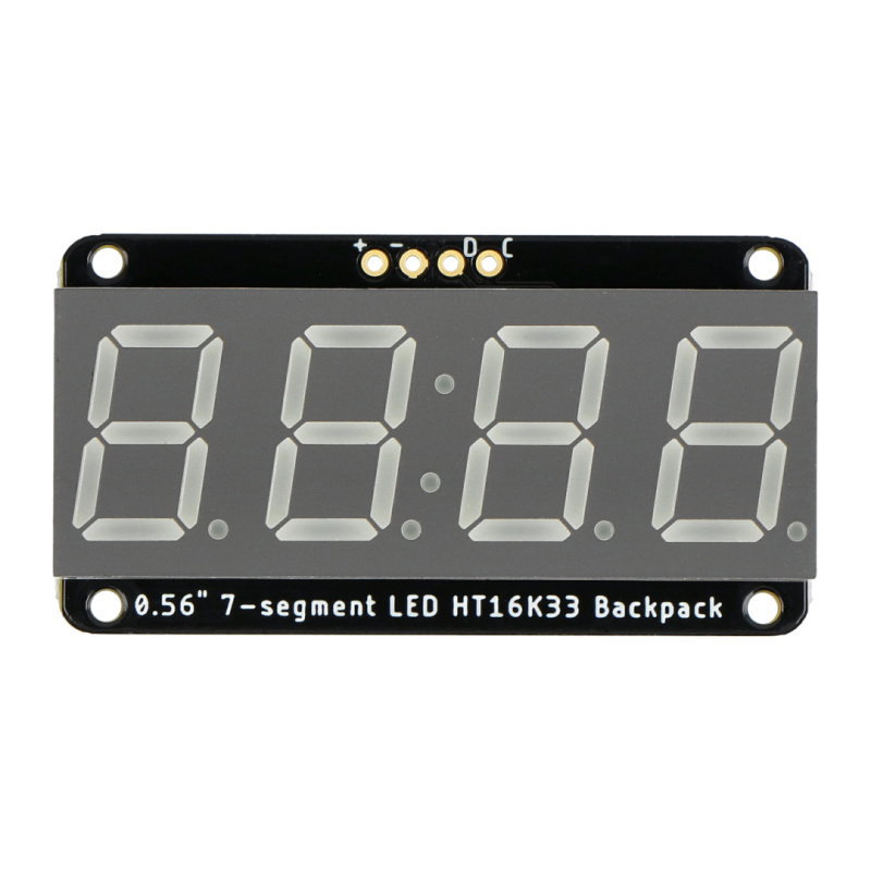 Assembled Adafruit 0.56" 4-Digit 7-Segment Display - w/ I2C