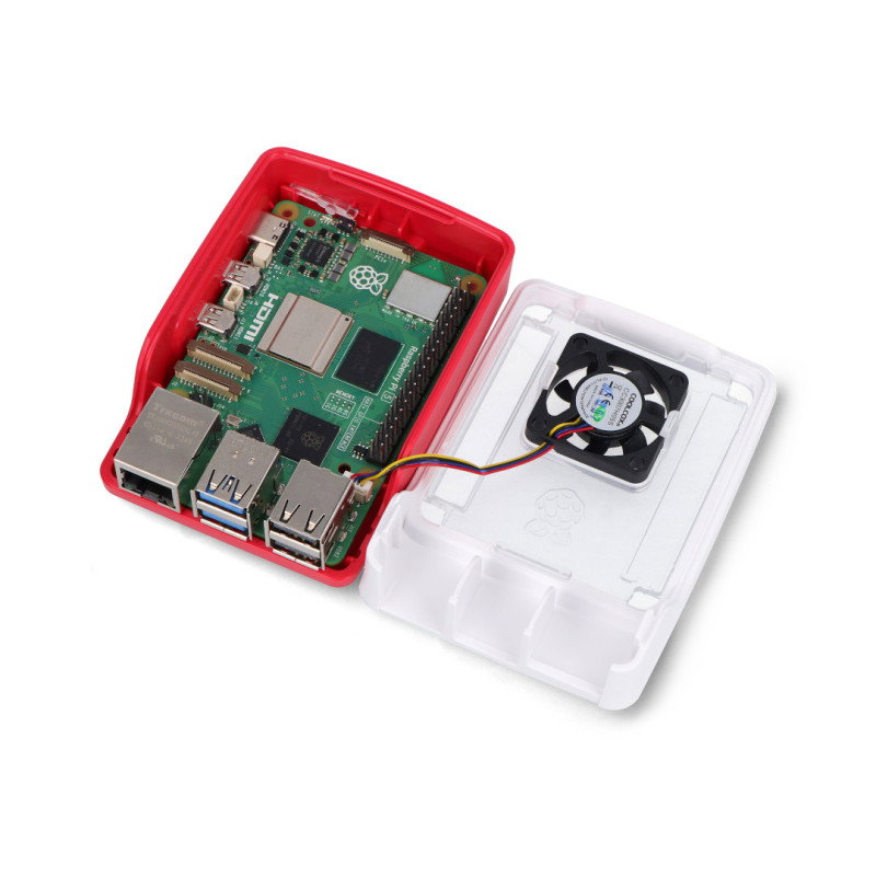 Gehäuse für Raspberry Pi 5 offiziell - rot und weiß