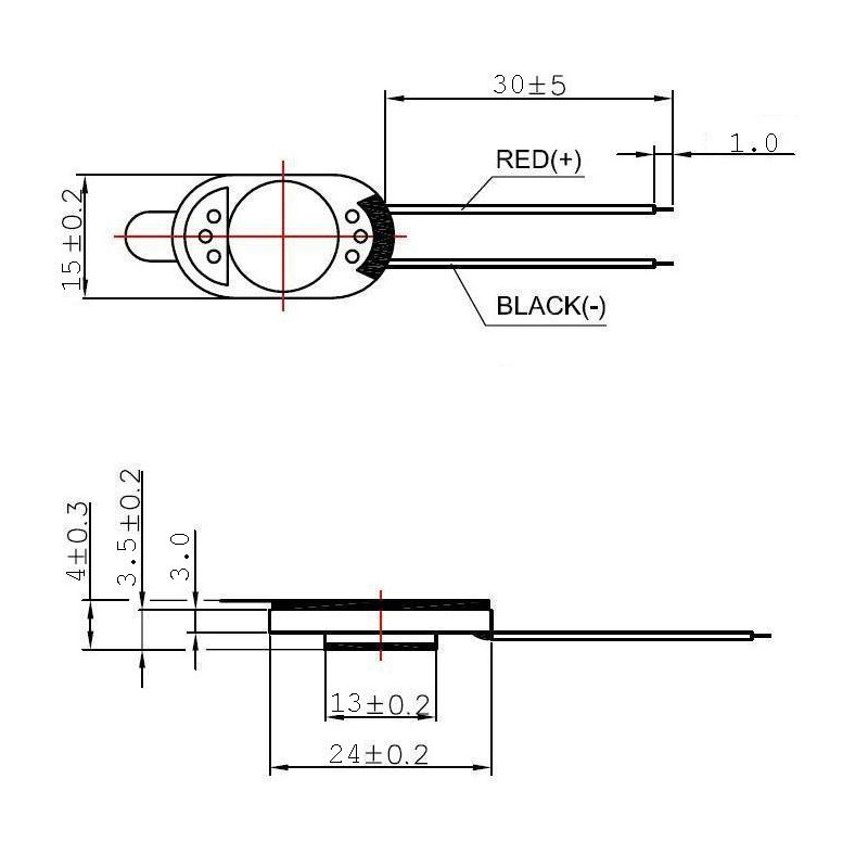 Lautsprecher MG24-15 0,5 W 8 Ohm - 24 x 15 x 4 mm