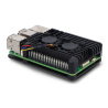 Black Aluminum case for Raspberry Pi 5 with 2 PWM 4PINS fans