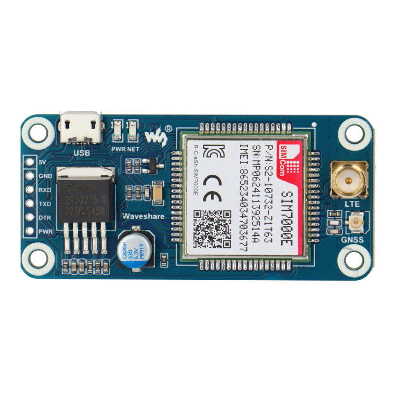 LTE GPS HAT - NB-IoT / LTE / GPRS / GPS SIM7000E - Schild für