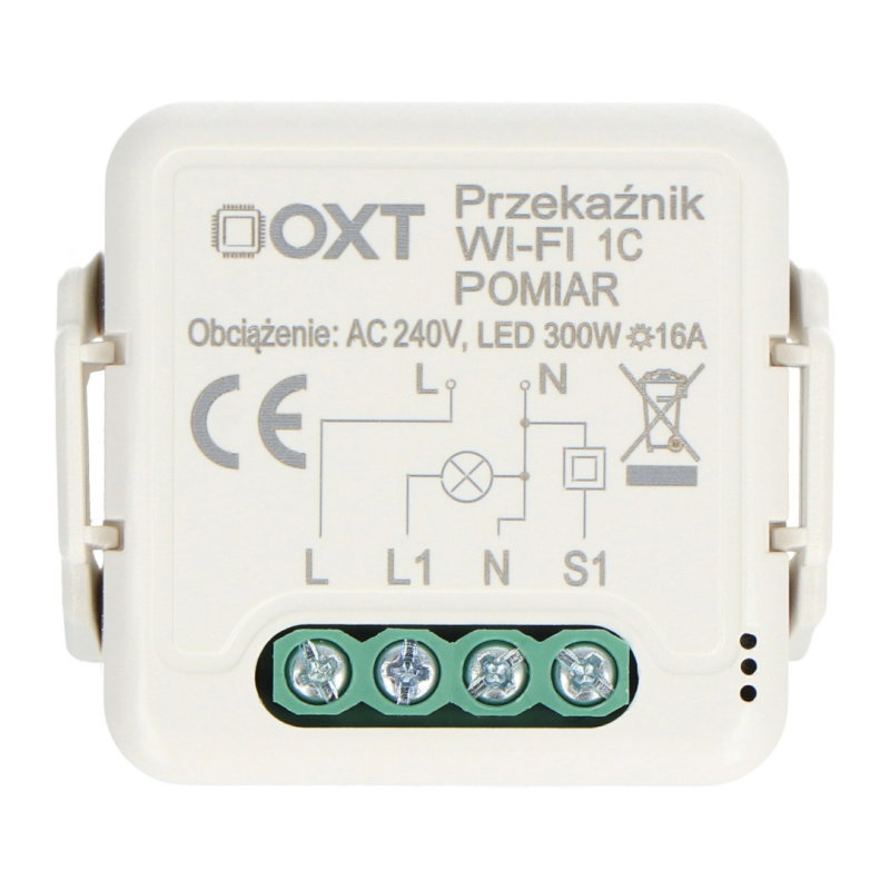 Moduł OXT przekaźnik 1 obwód pomiar 16A WIFI TUYA