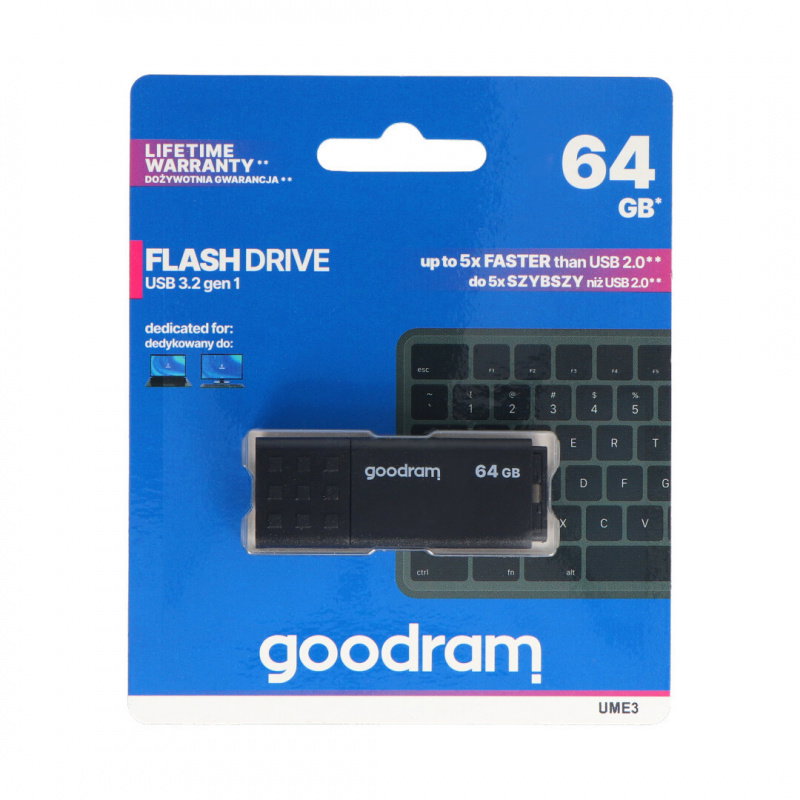GoodRam Flash Drive - USB 3.2 Pendrive - UME3 schwarz 64GB