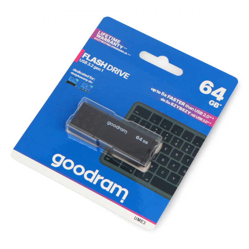 GoodRam Flash Drive - USB 3.2 Pendrive - UME3 schwarz 64GB