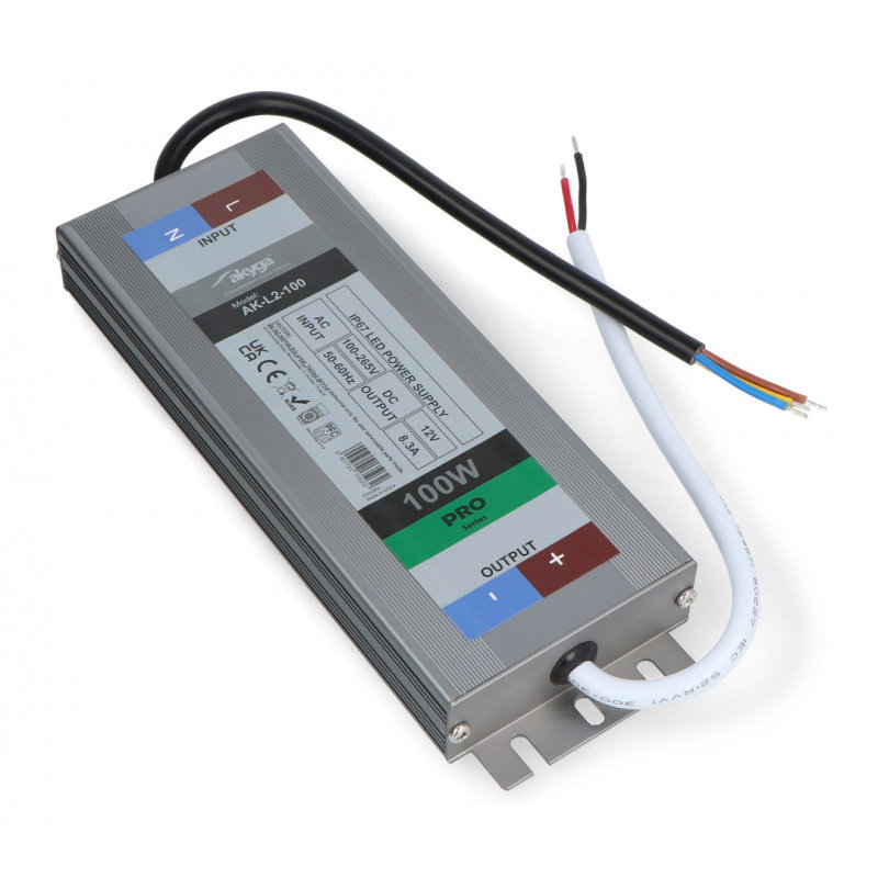 Netzteil für LED Akyga 12V / 8,3A / 100W - wasserdicht