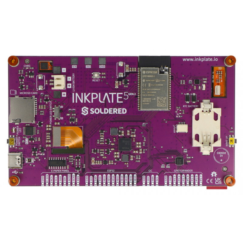 Inkplate 5 Gen2 - E-Paper Display 5.2'' 1280x720px - ESP32 -