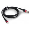 Kabel Lightning USB do USB-C 1m (czarno-czerwony)