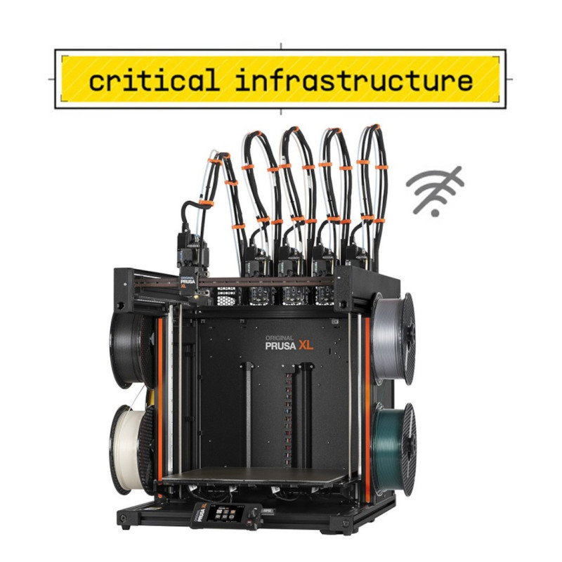 3D-Drucker - Original Prusa XL - 5 Köpfe - montiert - Critical Infrastructure Edition - mit verschlüsseltem USB-Stick 30 GB