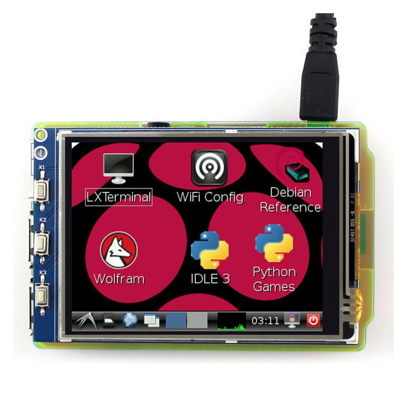 3,2 "TFT resistiver Touchscreen 320x240px GPIO für Raspberry Pi 2 / B +