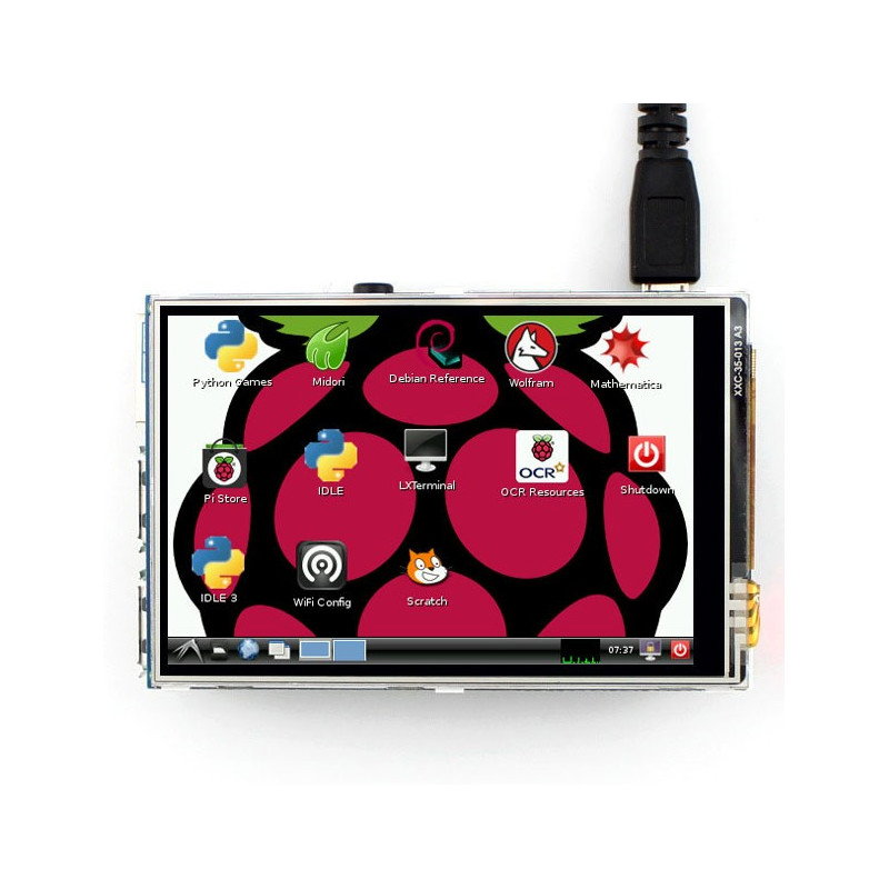Resistiver Touchscreen LCD TFT 3,5 "320x240px GPIO für Raspberry Pi 2 / B +