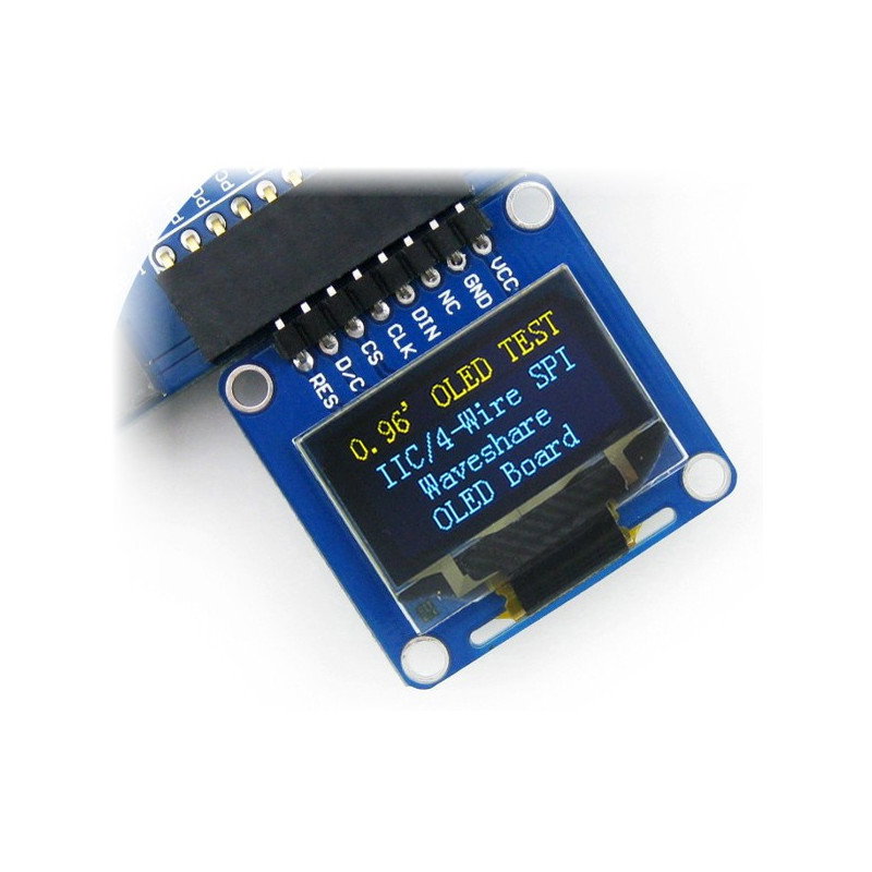 OLED-Display, monochrome Grafik 0,96 "128x64px SPI / I2C- gewinkelte Anschlüsse