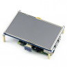 Resistiver Touchscreen LCD TFT 5 '' 800x480px HDMI + GPIO für Raspberry Pi 2 / B + + Schwarz-Weiß-Gehäuse