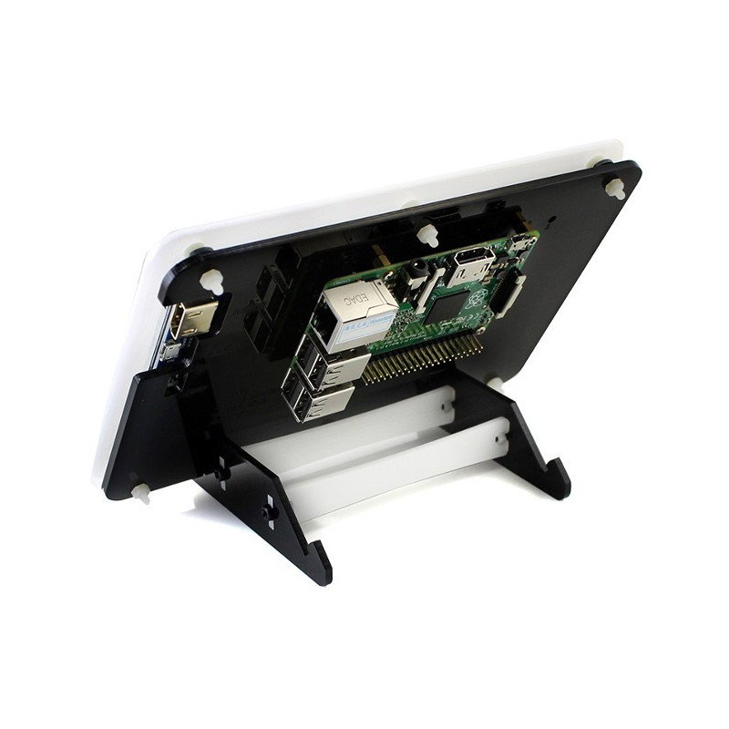 TFT LCD kapazitiver Touchscreen 7 '' 800x480px HDMI + USB für Raspberry Pi 2 / B + + Schwarz-Weiß-Gehäuse