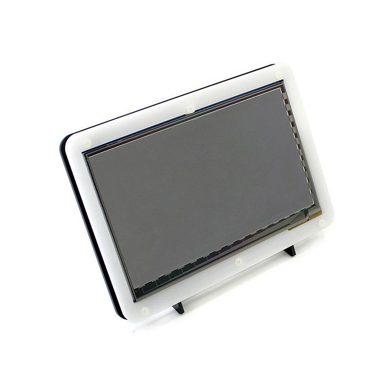 Gehäuse für Raspberry Pi und TFT 7 '' HDMI LCD-Bildschirm - schwarz und weiß