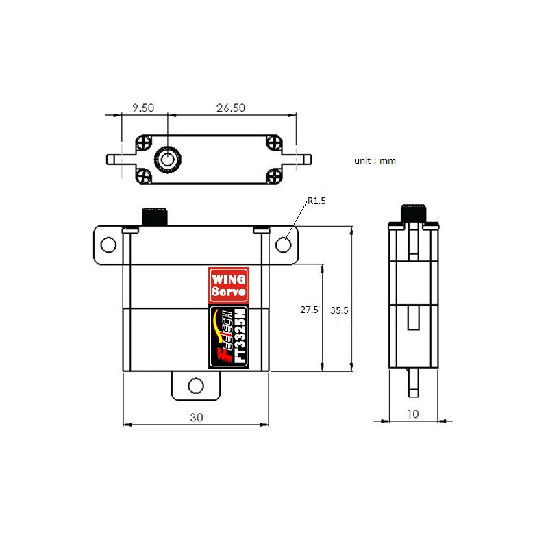 Servo Feetech Wing FT3325M - Metall - Mikro