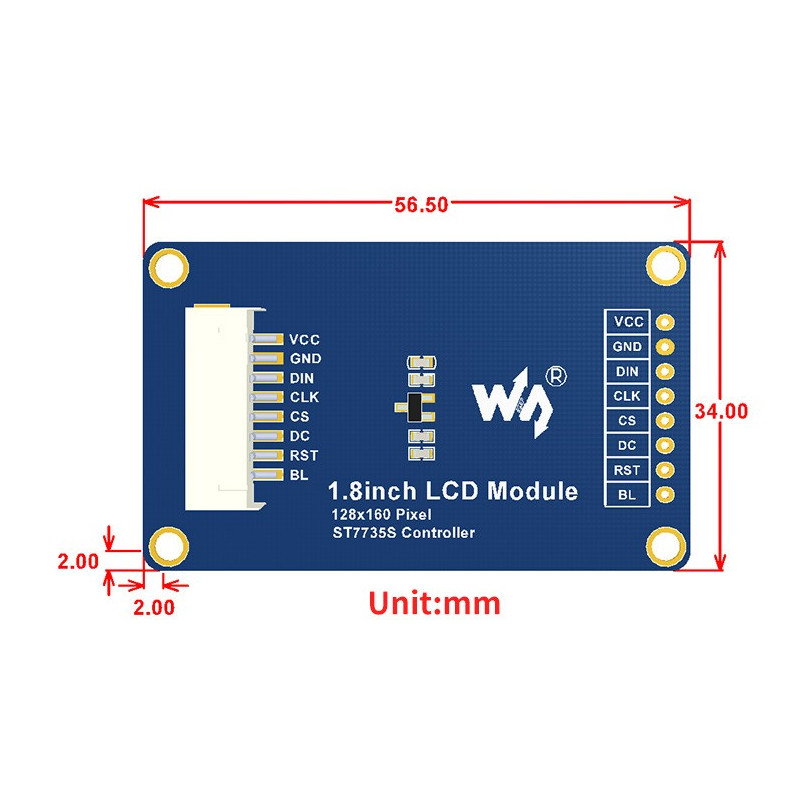 OLED-Farbdisplay 1,8 '' 128x160px SPI