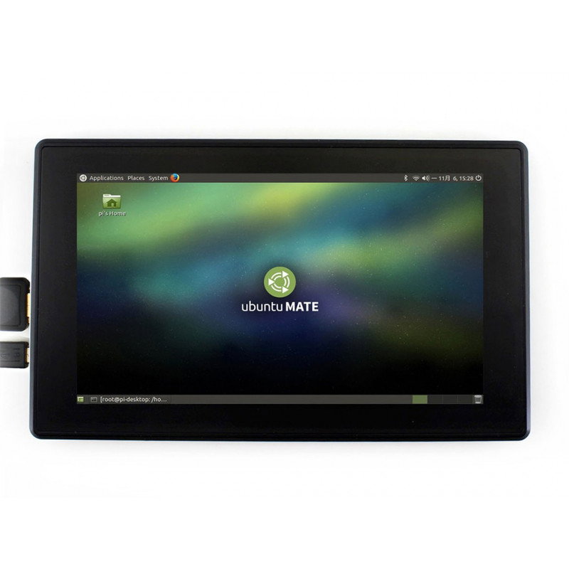 Kapazitiver IPS-LCD-Touchscreen 7 '' (H) 1024x600px HDMI + USB für Raspberry Pi 3B + / 3B / 2B / Zero schwarzes Gehäuse