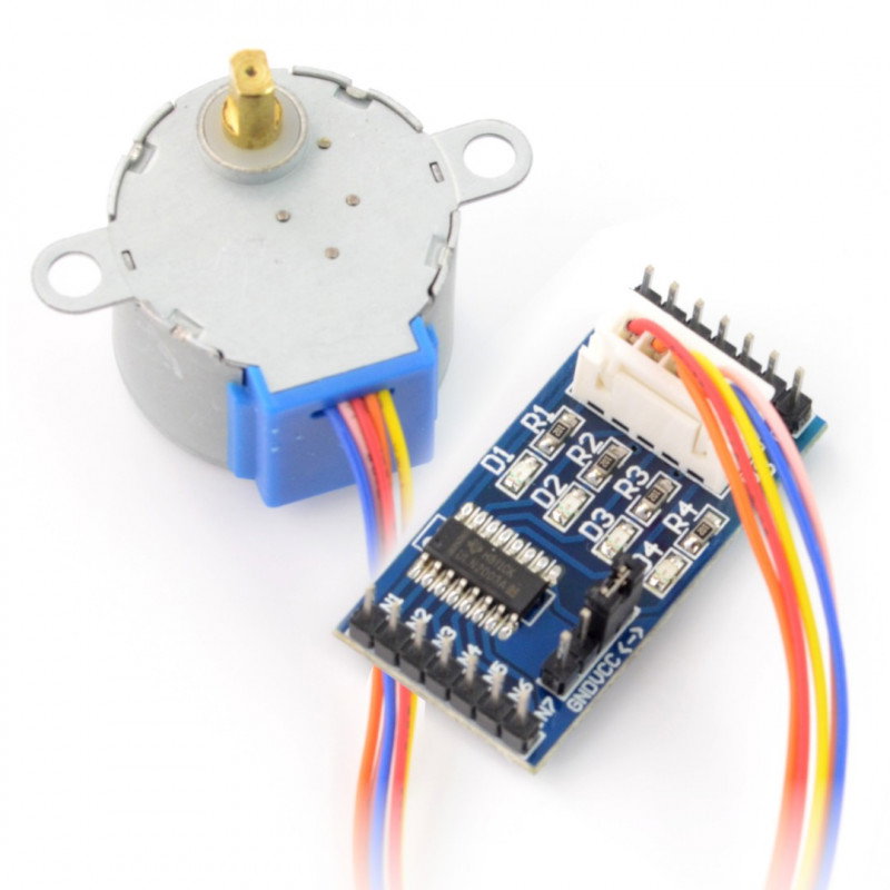Schrittmotor mit Getriebe 28BYJ-48 5V / 0,1A / 0,03Nm mit ULN2003 Treiber
