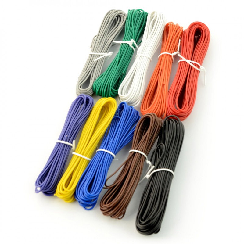 Satz PVC-Drahtkabel - 10 Farben - 60 m