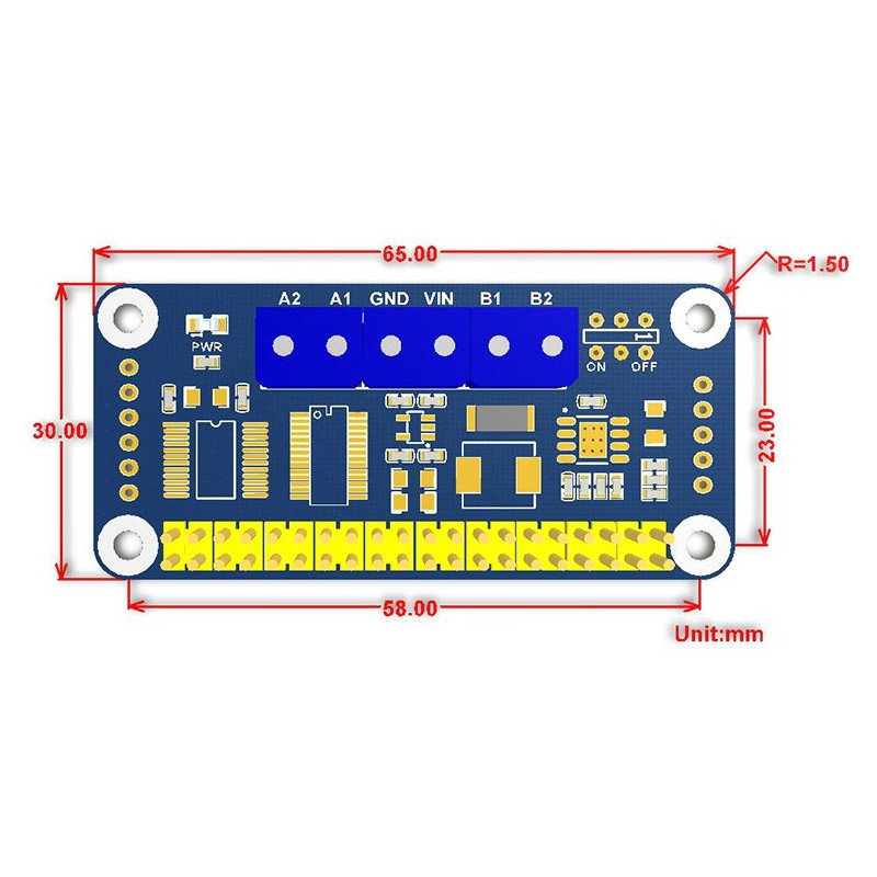 Zweikanal-DC-Motortreiber – HAT für Raspberry Pi