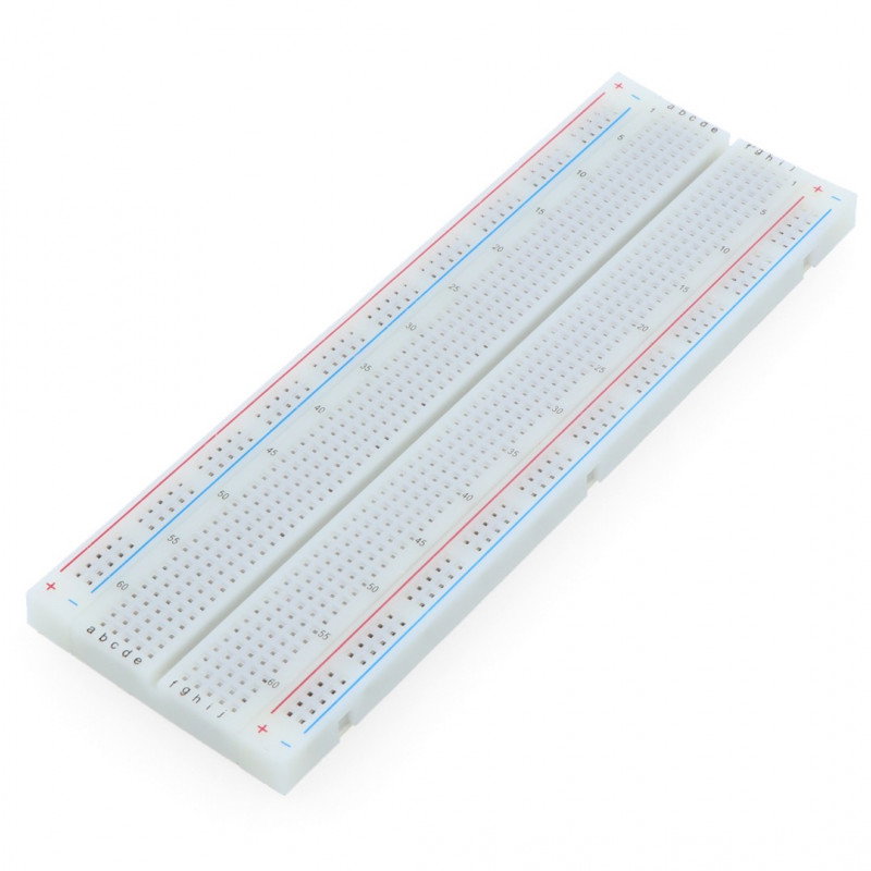 Breadboard 830 Felder - eine große Platine mit separaten Stromleitungen, die die Erstellung elektronischer Schaltungen