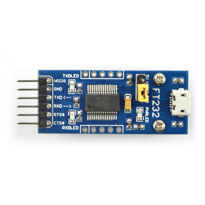 Konverter USB-UART FTDI FT232 - microUSB-Buchse