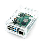 Raspberry Pi Model 4B Gehäuse mit Kamerahalterung - transparent