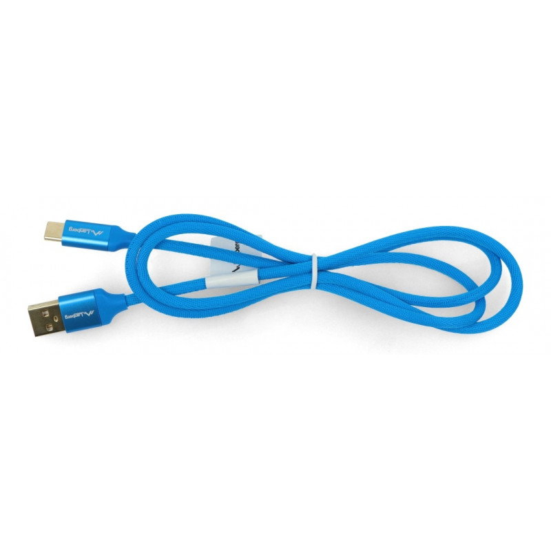 Lanberg USB Typ A - C 2.0 blaues Premium QC 3.0 Kabel - 1m