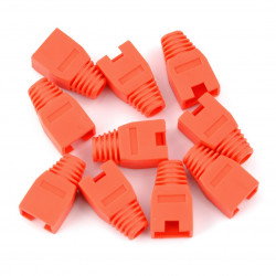 Zugentlastung für RJ45 8P8C Kabel - rot - 10St