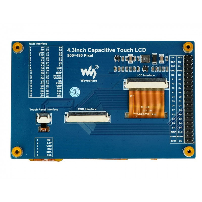 IPS 4,3 '' 800x480px I2C / RGB kapazitiver Touchscreen