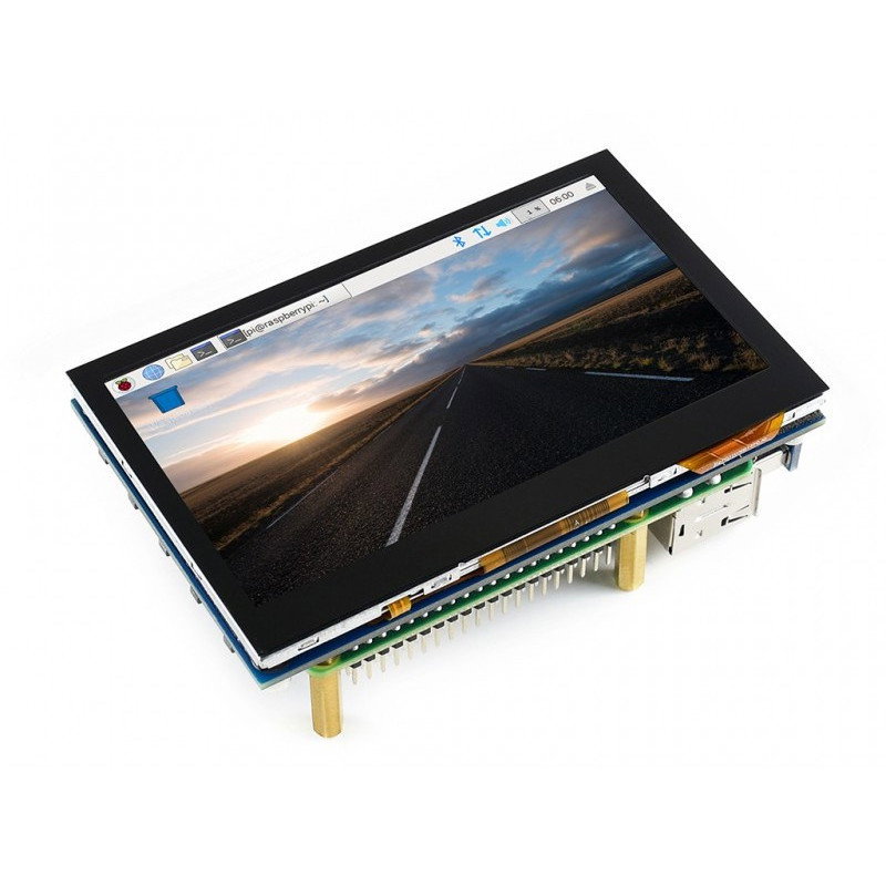 Waveshare B Touchscreen, kapazitives LCD 4,3 '' IPS 800x480px HDMI + USB für Raspberry Pi 4B / 3B / 3B + Zero