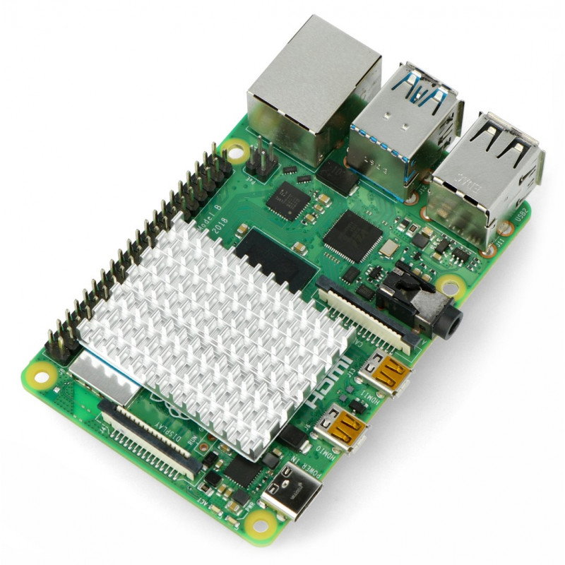 Kühlkörper 40x30x5mm für Raspberry Pi 4 mit Wärmeleitband - Silber