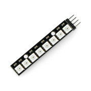 RGB-LED-Streifen WS2812 5050 x 8 LEDs - 53 mm - gelötete Anschlüsse