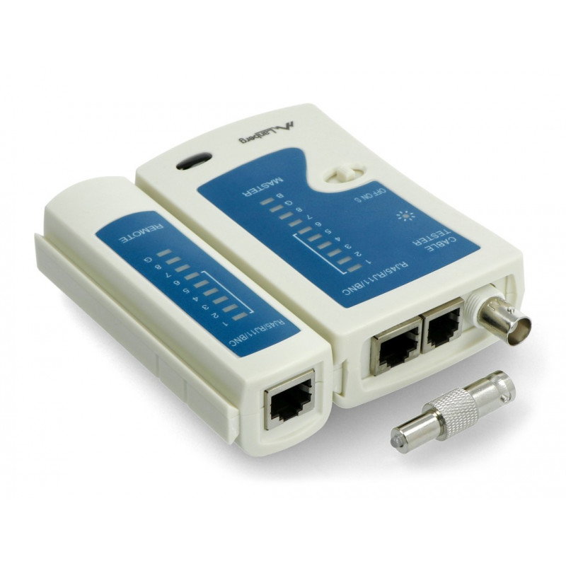 Kabeltester RJ45 / RJ12 / RJ11 / Koaxial - Lanberg NT-0401