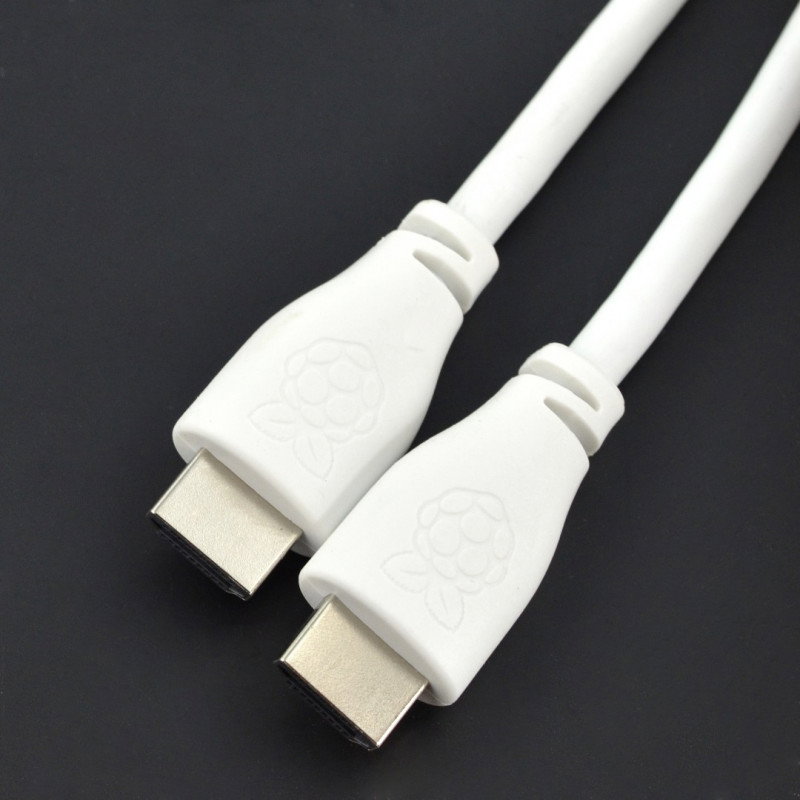 HDMI 2.0-Kabel – 1 m lang – offiziell für Raspberry Pi – weiß