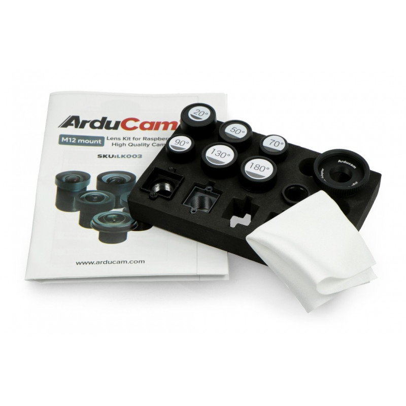 Set aus M12 20° - 180° Objektiven für Raspberry Kamera + CS und C-CS Adapter - 5 Stk.