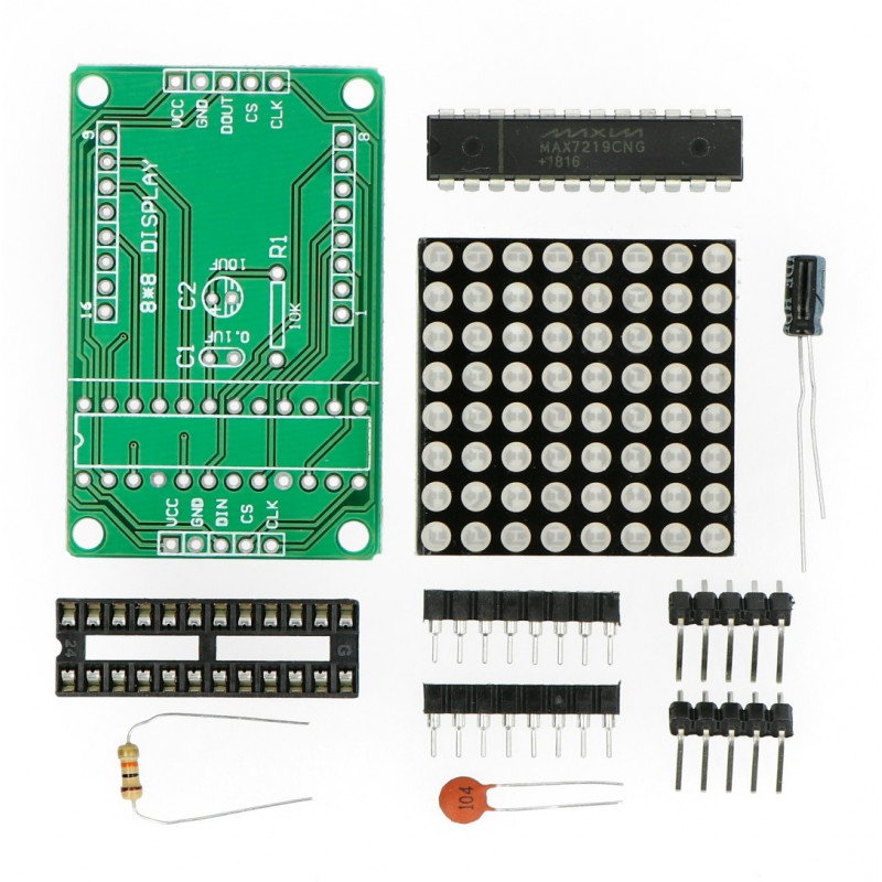 LED-Matrix 8x8 + Treiber MAX7219 - klein 32x32mm