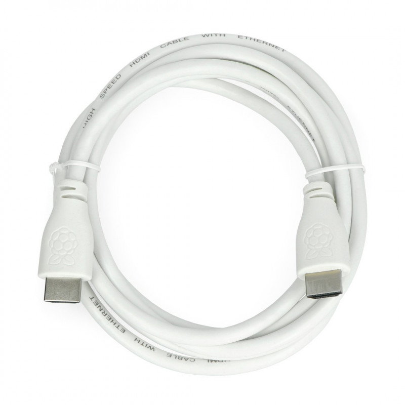 HDMI 2.0-Kabel – 1 m lang – offiziell für Raspberry Pi – weiß