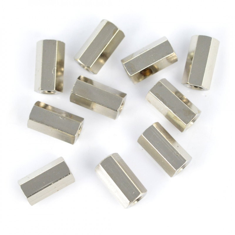 Abstandshalter Messing Silber - 10 mm - 10 Stk