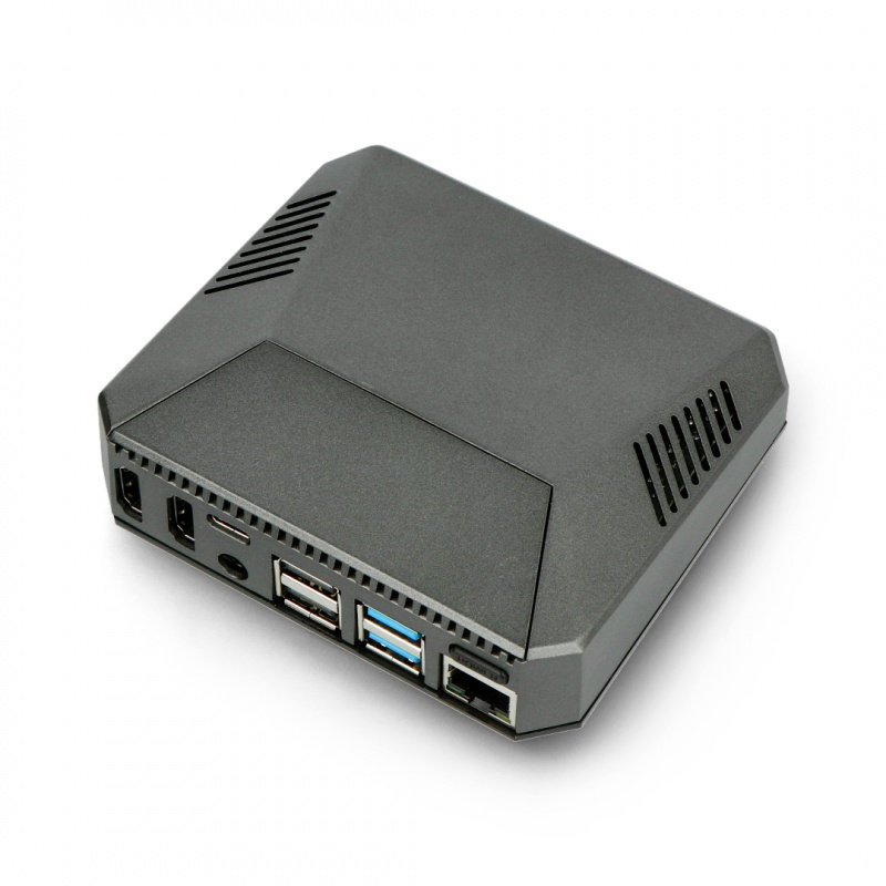 Aluminiumgehäuse für Raspberry Pi 4B mit Lüfter - Argon One - grau