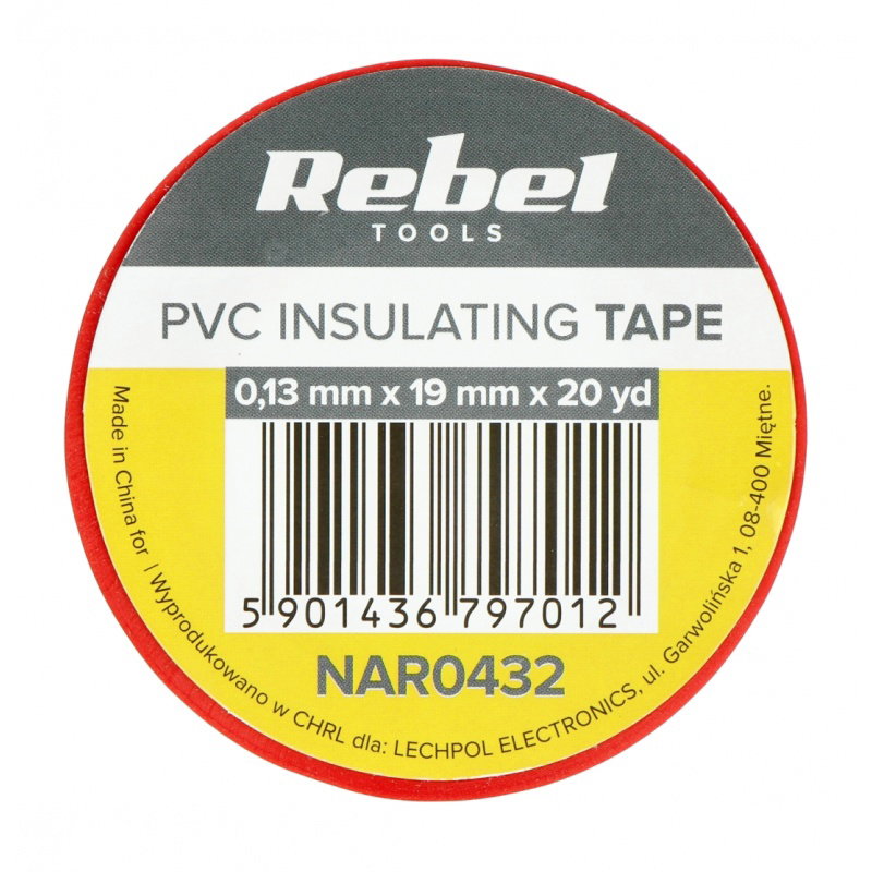Isolierband Rebel 0,13x19mm x 18,2m rot