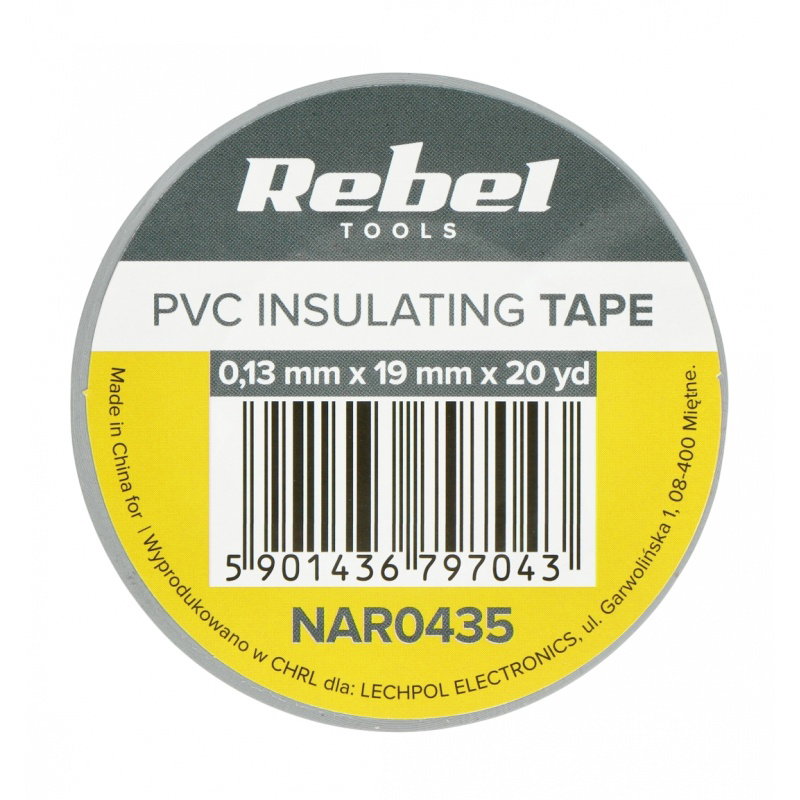 Isolierband Rebel 0,13x19mm x 18,2m grau